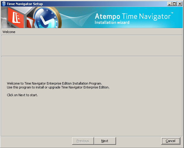 TiNA - schermata di benvenuto - Time Navigator 4.2